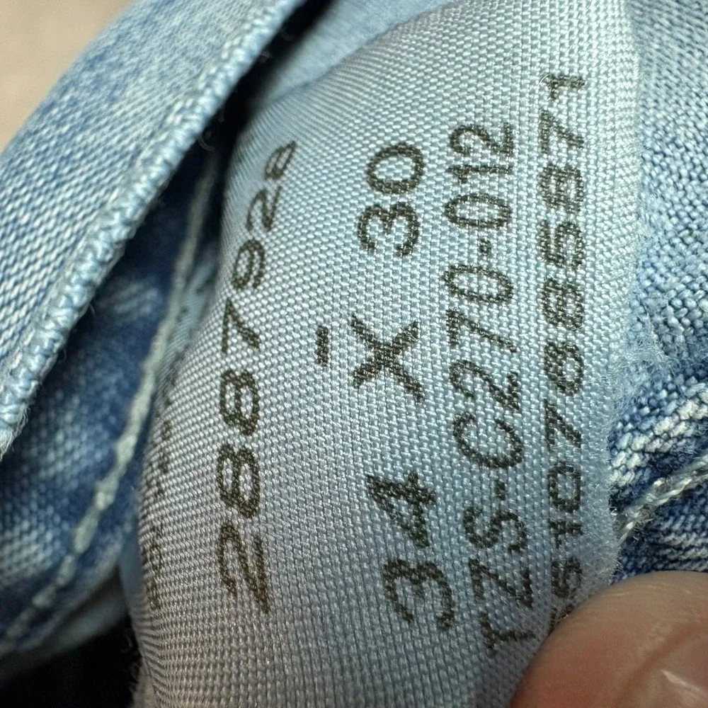 Lee Dungarees Mens 34x30 Light Wash Carpenter Jeans Denim Workwear 2887928